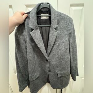 Grey subtle herringbone Everlane blazer, barely worn